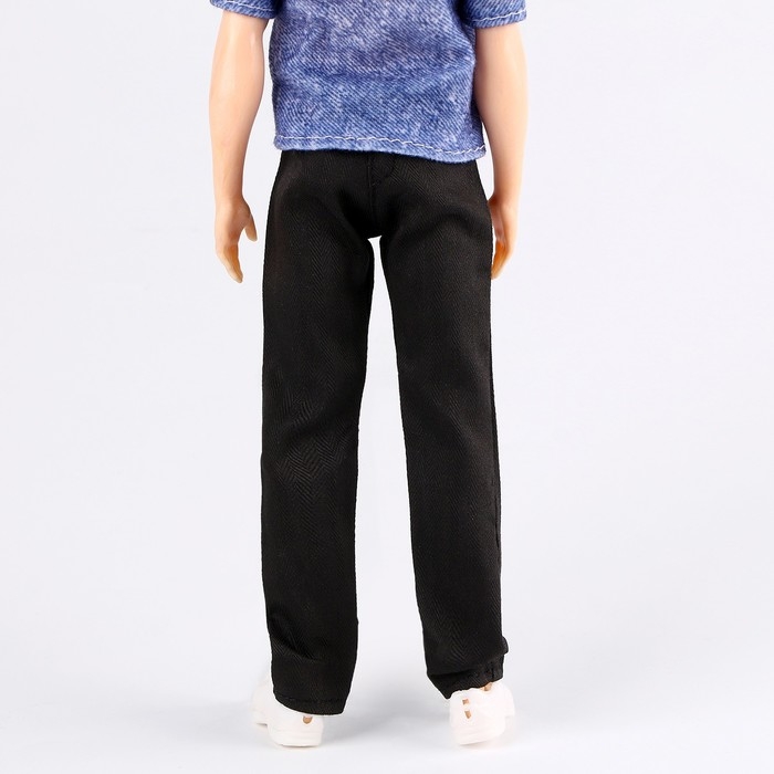 Джинсы для кукол мужчин, длина — 18 см, цвет чёрный