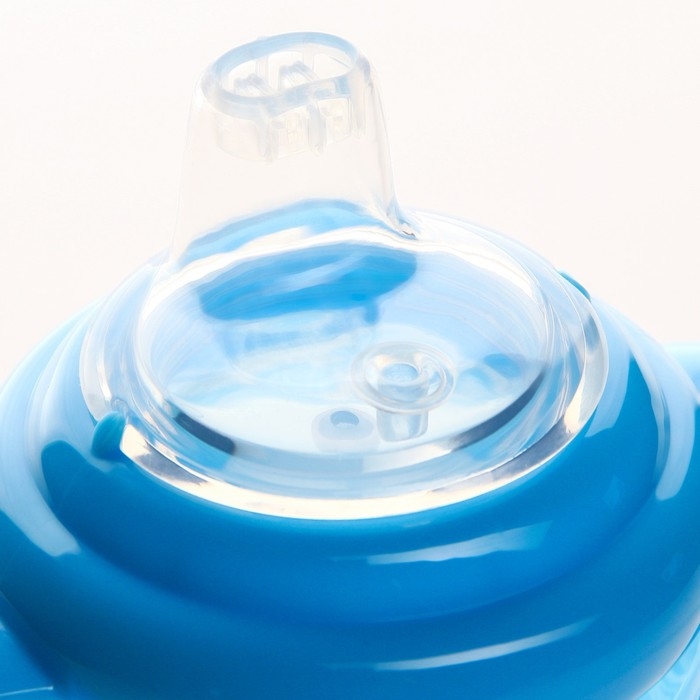 Поильник - непроливайка детский с мягким носиком, 240 мл., с ручками, цвет голубой Поильник - непроливайка детский с мягким носиком, 240 мл., с ручками, цвет голубой