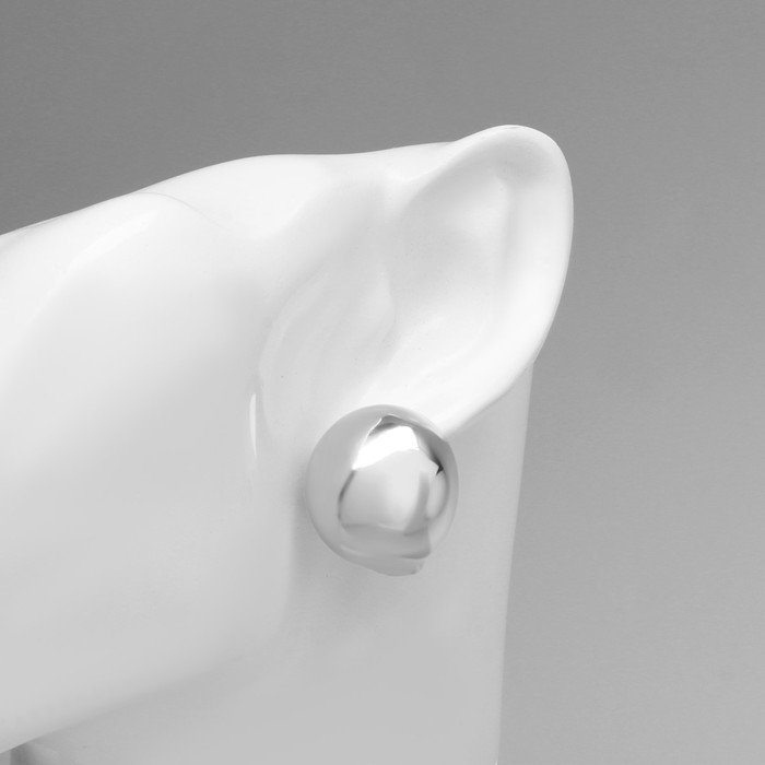 Серьги металл &laquo;Аккорд&raquo; полусфера, глянец, цвет серебро