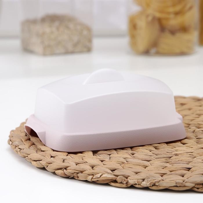 Маслёнка «Таира», пластиковая, 16,5×12 см, цвет розовый Маслёнка «Таира», пластиковая, 16,5×12 см, цвет розовый