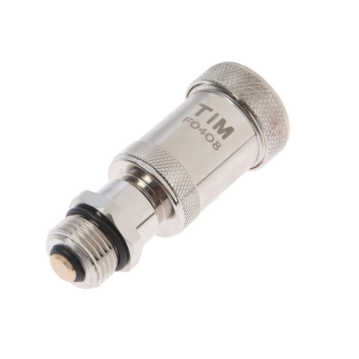 Воздухоотводчик автоматический TIM BL5816, 1/2" прямой, с отсечным клапаном, хром