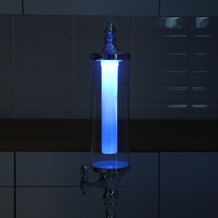 Башня пивная «Петронас», 3 л, колба с подсветкой, 2 батарейки, цвет металлик Башня пивная «Петронас», 3 л, колба с подсветкой, 2 батарейки, цвет металлик