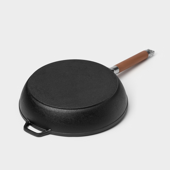 Сковорода чугунная высокая Wild Kitchen, d=28 см, h=9,8 см, съёмная ручка, индукция Сковорода чугунная высокая Wild Kitchen, d=28 см, h=9,8 см, съёмная ручка, индукция