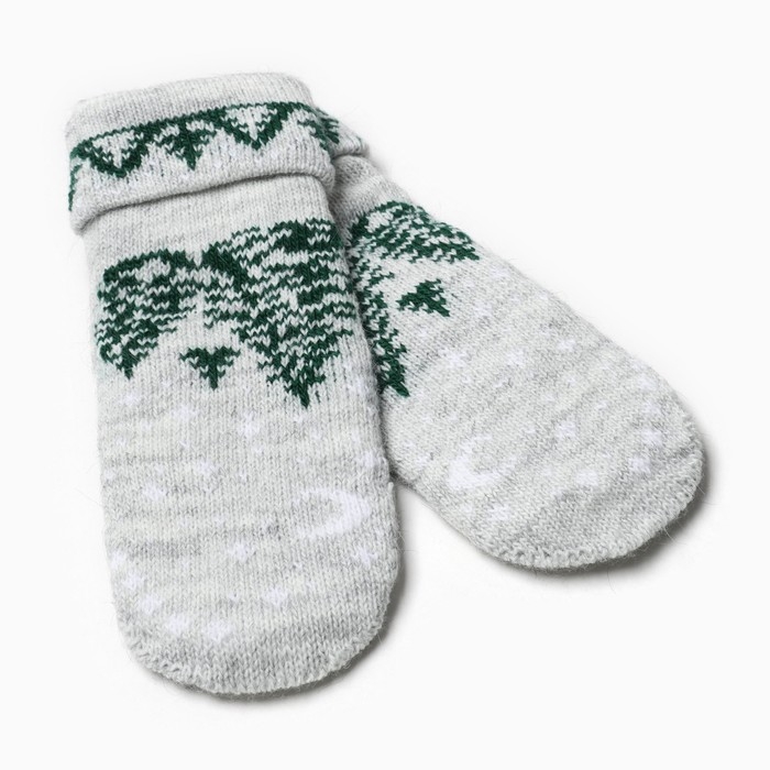 Варежки женские, цвет серый, размер 18 Варежки женские, цвет серый, размер 18