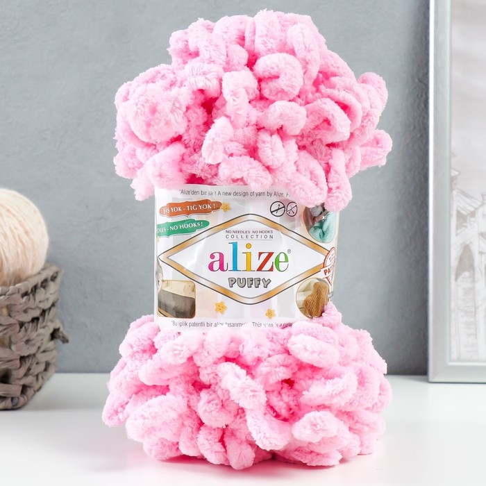 Пряжа Пряжа "Puffy" 100 % микрополиэстер 9м/100г (185 розовый)