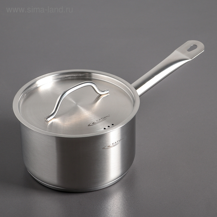 Ковш «Общепит», 2,6 л, d=18 см, h=11 см, металлическая крышка, с теплораспределительным слоем, индукция Ковш «Общепит», 2,6 л, d=18 см, h=11 см, металлическая крышка, с теплораспределительным слоем, индукция