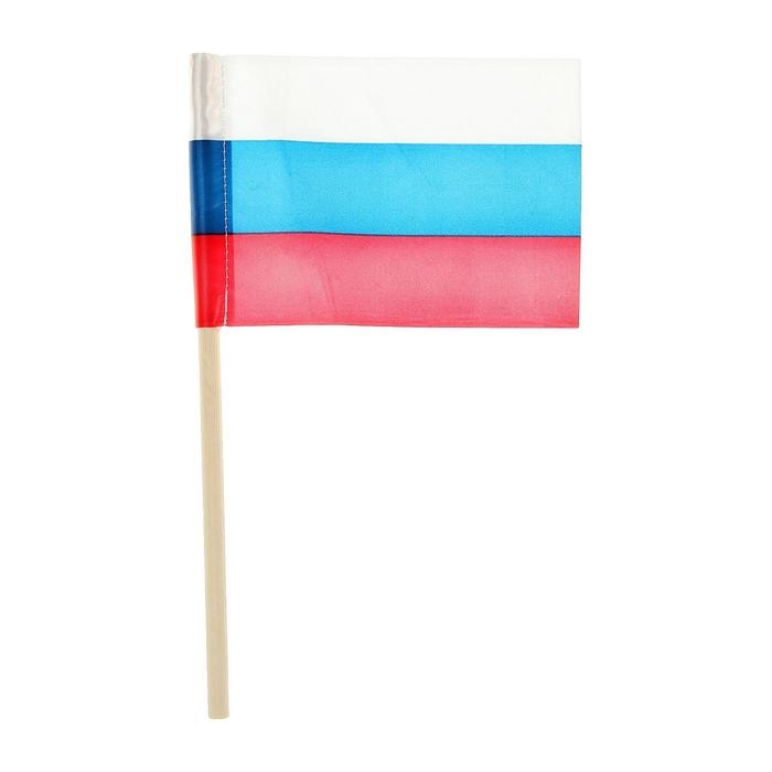 Флажок длина 25 см, 10x15 см, цвет триколор Флажок длина 25 см, 10x15 см, цвет триколор