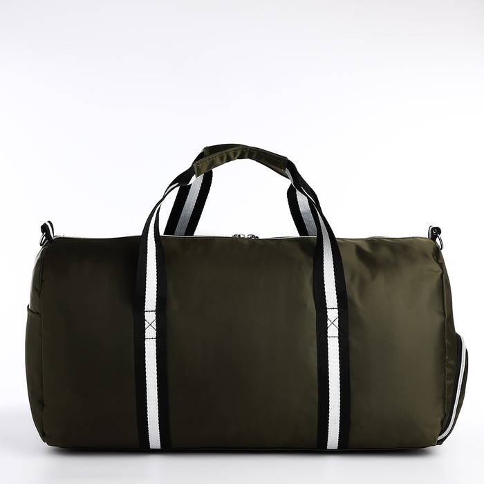 Сумка дорожная на молнии, отдел для обуви, наружный карман, длинный ремень, цвет хаки Сумка дорожная на молнии, отдел для обуви, наружный карман, длинный ремень, цвет хаки