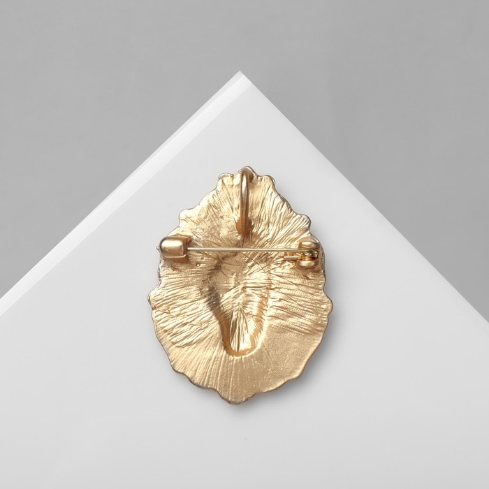 Брошь «Камея» юная леди, цвет чёрный в матовом золоте Брошь «Камея» юная леди, цвет чёрный в матовом золоте