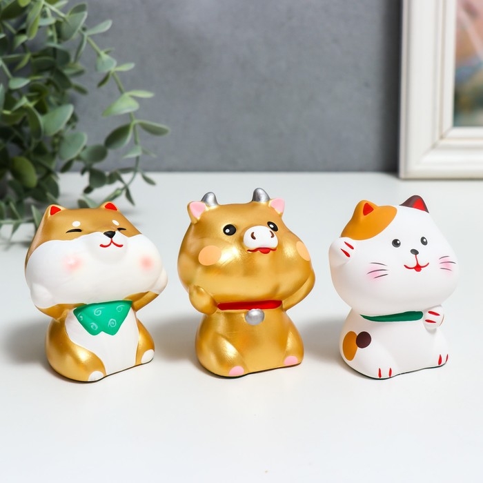 Сувенир керамика Сувенир керамика "Манэки-нэко. Приветствие" 7х5х7,8 см МИКС