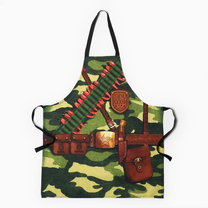 Фартук Фартук "Доляна" Генерал кухни, 60х70 см, 100% хлопок, рогожка