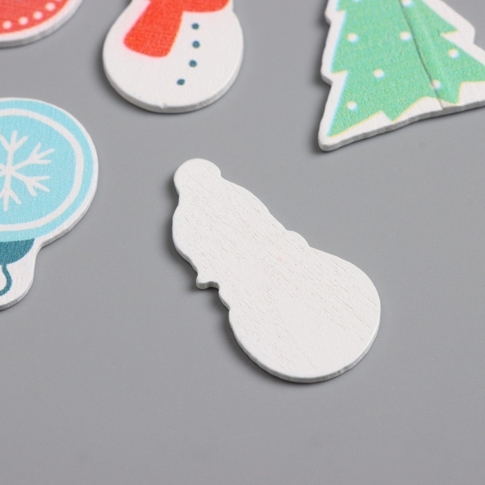 Декор для творчества дерево Декор для творчества дерево "Новогодний" набор 10 шт 2,3х3 см