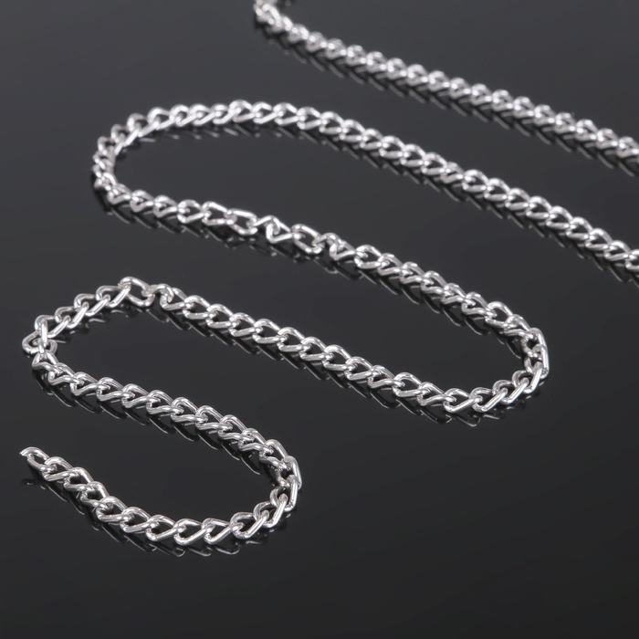 Цепочка без карабина L=50 см 4,6×3×0,8 мм, (набор 5 шт.) СМ-1319, цвет серебро Цепочка без карабина L=50 см 4,6×3×0,8 мм, (набор 5 шт.) СМ-1319, цвет серебро