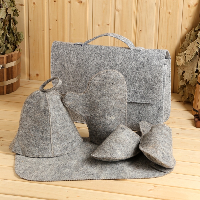 Набор банный Набор банный "Мужской" портфель 5 предметов, серый