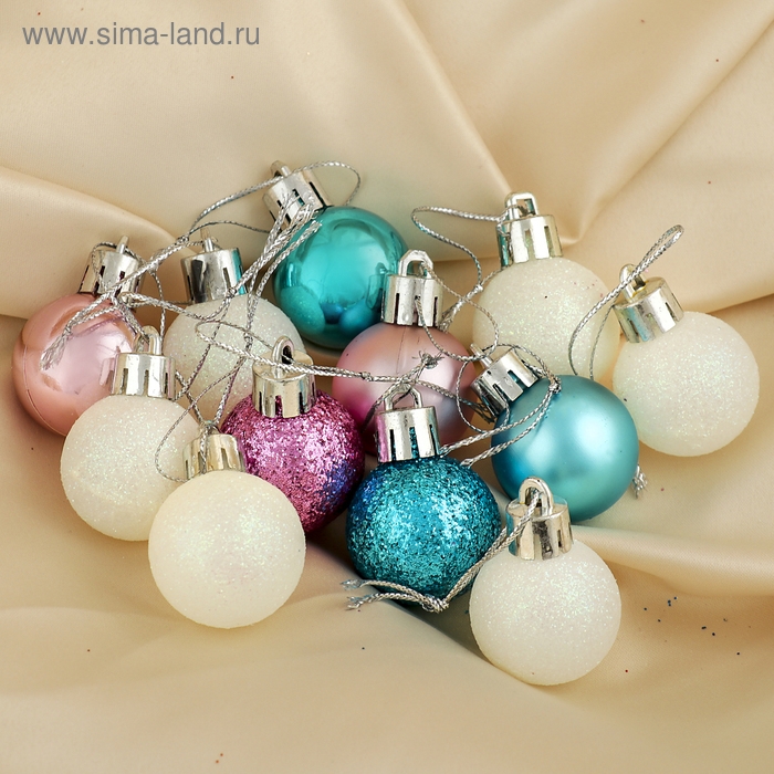 Набор шаров пластик d-3 см, 12 шт "Бриджит" микс