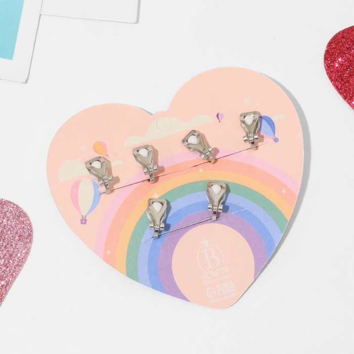 Набор клипс детских (3 пары) «Выбражулька» лесная сказка, цветной Набор клипс детских (3 пары) «Выбражулька» лесная сказка, цветной