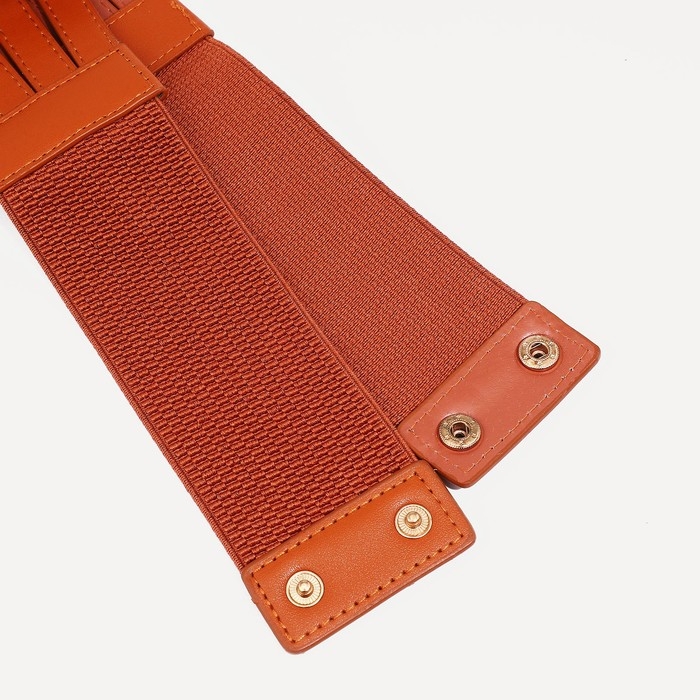 Ремень женский, ширина 11 см, на резинке, на кнопках, цвет рыжий Ремень женский, ширина 11 см, на резинке, на кнопках, цвет рыжий