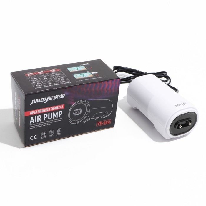 Компрессор воздушный JINGYE YE-922, бесшумный, с регулировкой мощности, 2 x 3,5 л/мин, 4 Вт   993361