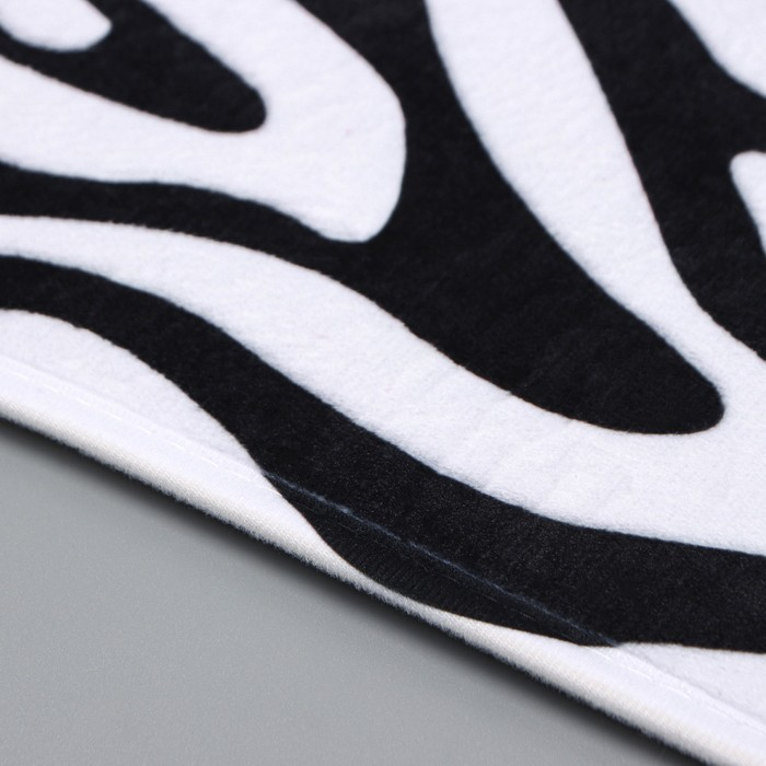 Коврики для ванной и туалета Доляна «Зебра», 2 шт: 40×45 см, 50×80 см