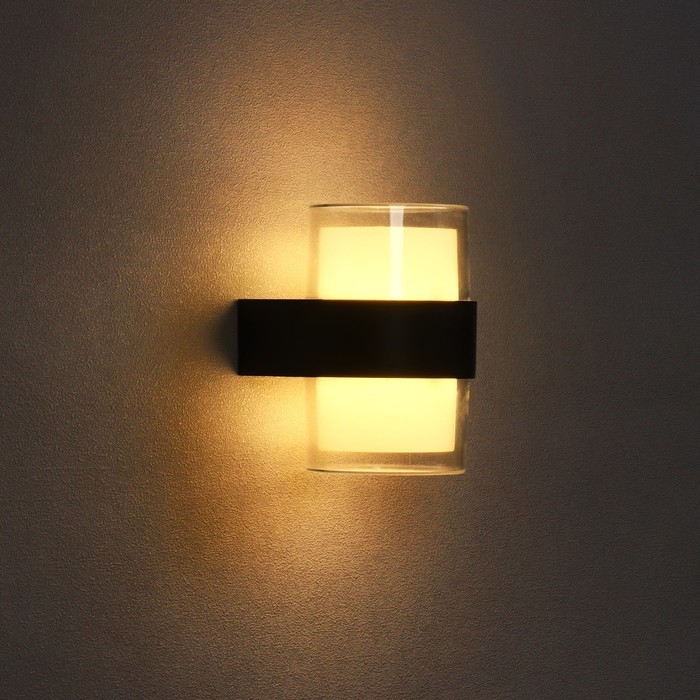 Светильник фасадный «Гранд двойной», FSD-040, 10 Вт, 3000К, IP65, 220 В, пластик, черный Светильник фасадный «Гранд двойной», FSD-040, 10 Вт, 3000К, IP65, 220 В, пластик, черный