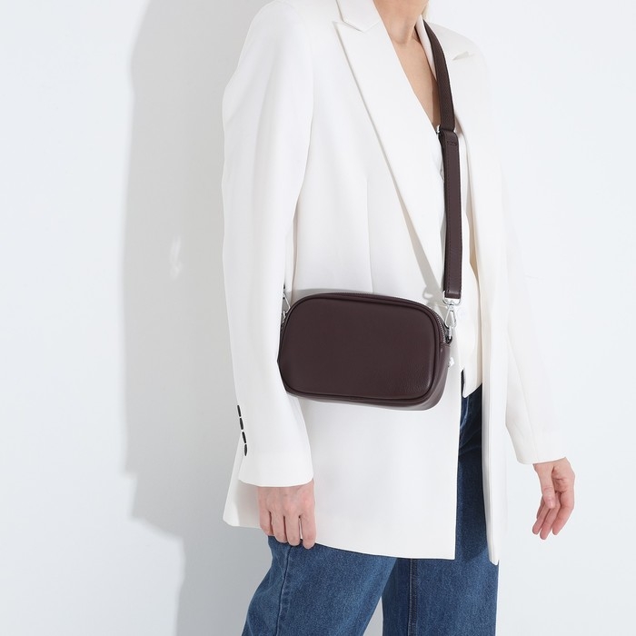 Сумка кросс-боди на молниях, наружный карман, цвет бордовый