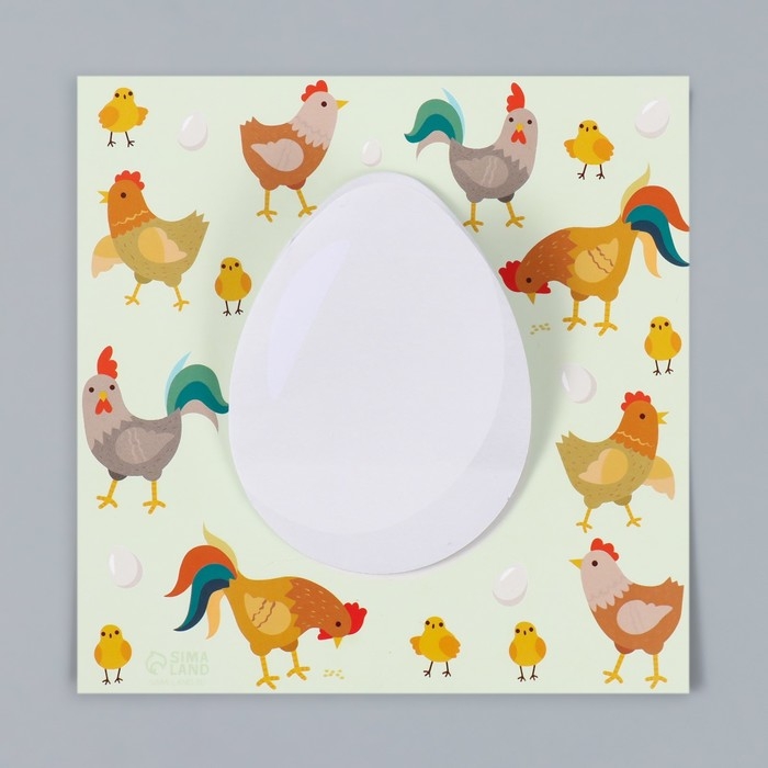 Магнит с блоком для записей Магнит с блоком для записей "Курица или яйцо?" 12,5х12,5 см