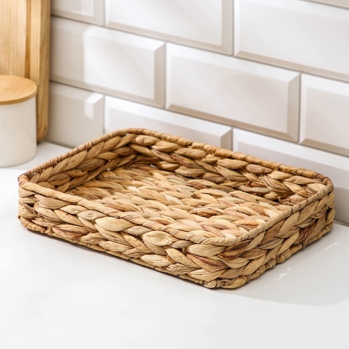 Корзинка для подачи Доляна «Камыш», 28×20×5 см, из соломы Корзинка для подачи Доляна «Камыш», 28×20×5 см, из соломы