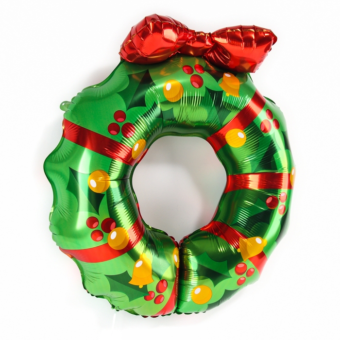 Новый год! Шар фольгированный 25 Новый год! Шар фольгированный 25" «Рождественский венок»