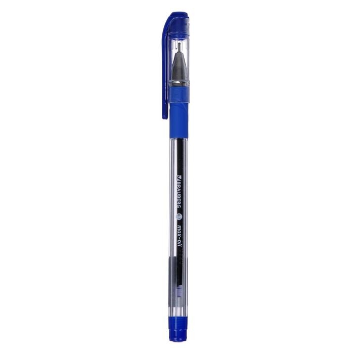 Ручка шариковая 0.7 мм, BRAUBERG Max-oil, с резиновым упором, чернила синие, масляная основа Ручка шариковая 0.7 мм, BRAUBERG Max-oil, с резиновым упором, чернила синие, масляная основа