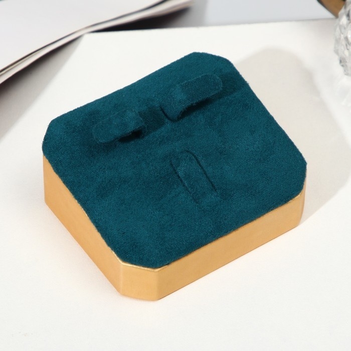 Подставка для украшений 7,5×6,5×3,5, под кольцо и серьги, цвет морской в золоте Подставка для украшений 7,5×6,5×3,5, под кольцо и серьги, цвет морской в золоте