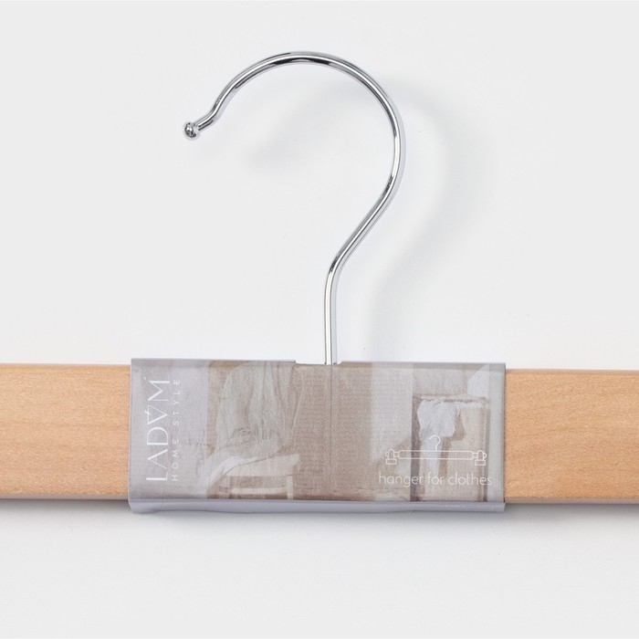 Вешалка для брюк и юбок LaDо́m Bois, с зажимами, деревянная сорт А, 34,5×1,2×12,5 см, цвет светлое дерево Вешалка для брюк и юбок LaDо́m Bois, с зажимами, деревянная сорт А, 34,5×1,2×12,5 см, цвет светлое дерево