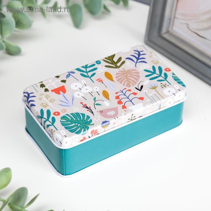 Шкатулка металл прямоугольная Шкатулка металл прямоугольная "Цветочная полянка" МИКС 4х11,5х6,5 см