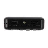 Внешний аккумулятор 484, 10000 мАч, кабели Type-C/Lightning/MicroUSB, фонарь, чёрный