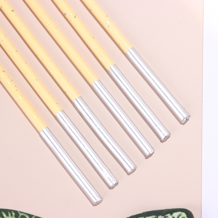 Набор свечей в торт, 6 штук "Исполнение желаний", 15 см, жёлтый