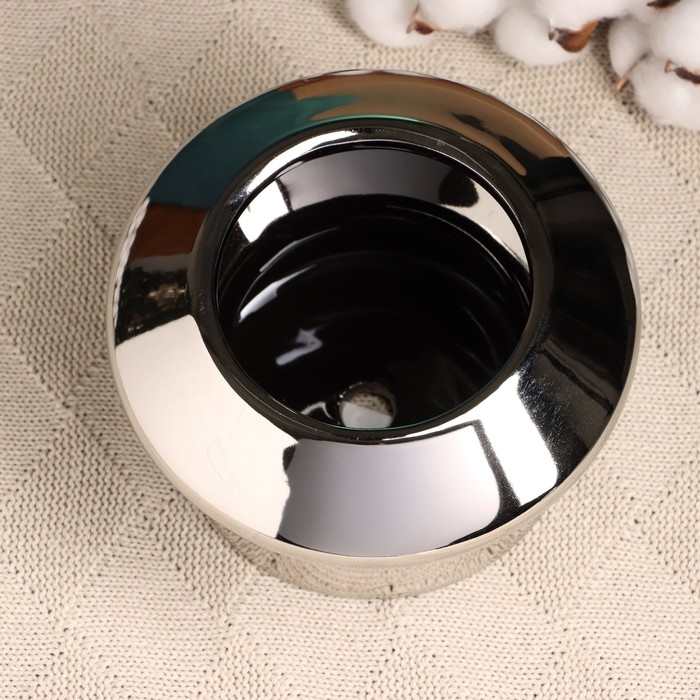 Кашпо - ваза  Кашпо - ваза "Лайтнес" серебро, 16х16х12см