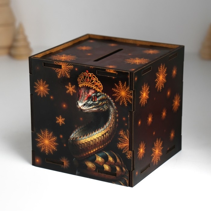 Копилка куб  Копилка куб "Змея. Благополучия" 10х10х10 см