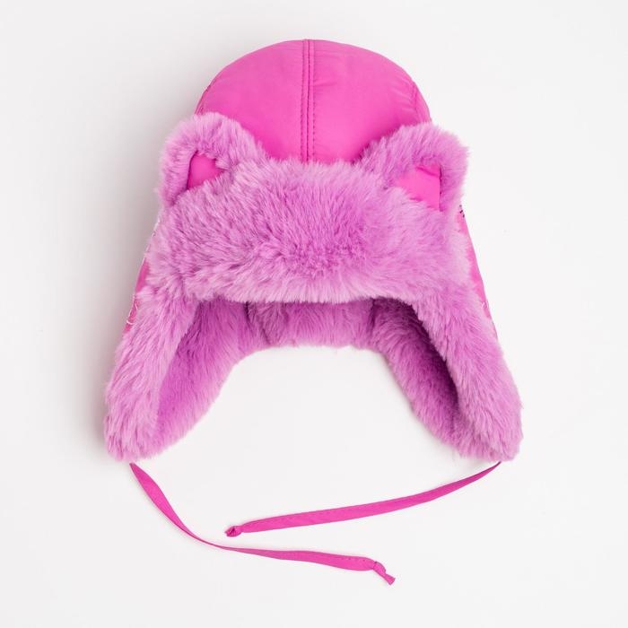 Шапка для девочки, цвет лиловый, размер 48