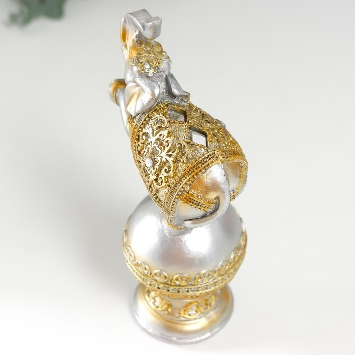 Сувенир полистоун Сувенир полистоун "Слон на шаре в ажурной попоне" 19х8,5х5,5 см