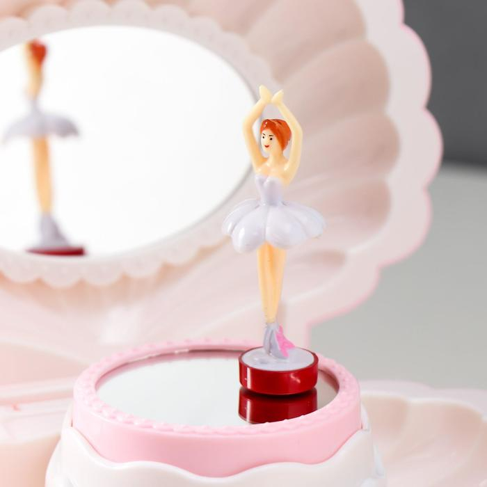 Шкатулка музыкальная механическая Шкатулка музыкальная механическая "Ярко-розовая ракушка" 7,5х15,5х12 см