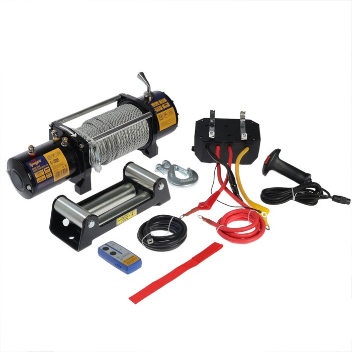 Лебедка электрическая ТУНДРА, 12/24V, 12000 lb (5.4 т), 6 л.с., до 7.8 м/мин, 9.5 мм х 24 м Лебедка электрическая ТУНДРА, 12/24V, 12000 lb (5.4 т), 6 л.с., до 7.8 м/мин, 9.5 мм х 24 м