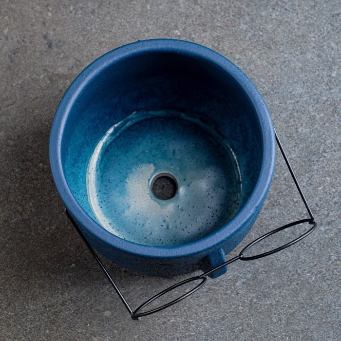 Кашпо  Кашпо "Горшок который выжил" 14х14х13см, синее