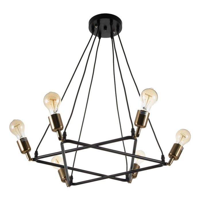Люстра "Техно" 6хЕ27 черный 65х65х100 см BayerLux