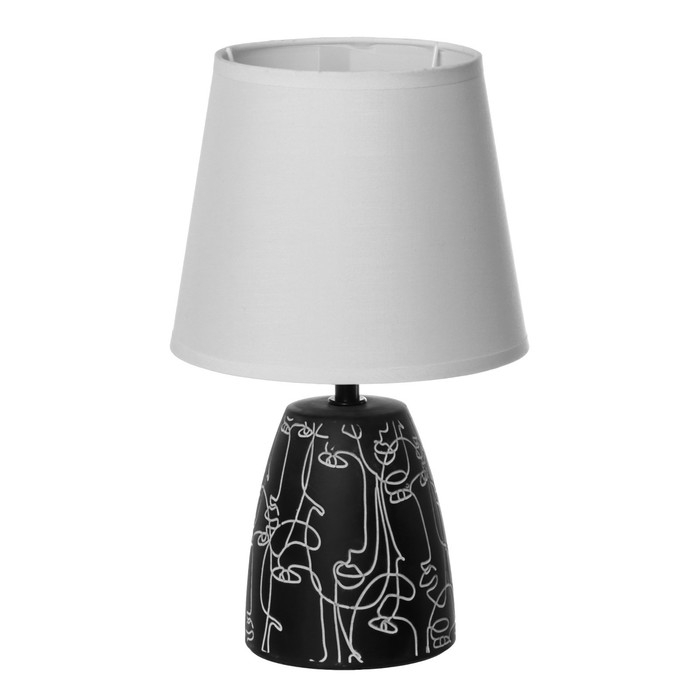 Настольная лампа Настольная лампа "Пабло" 1x40Вт E27 черно-белый 18х18х30 см RISALUX