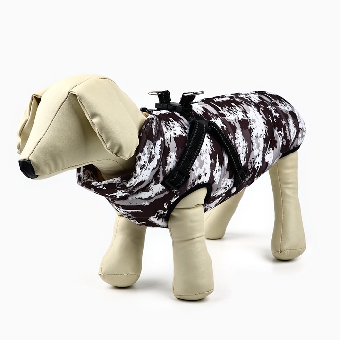 Одежда для собак. Куртка зимняя «Тёплая зима», камуфляж, размер M