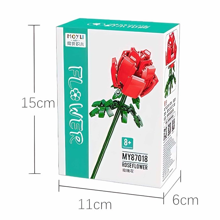 Конструктор Цветы «Красная роза», 112 деталей Конструктор Цветы «Красная роза», 112 деталей