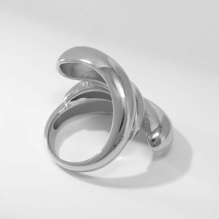 Кольцо металл «Тренд» тройная волна, цвет серебро, размер 17