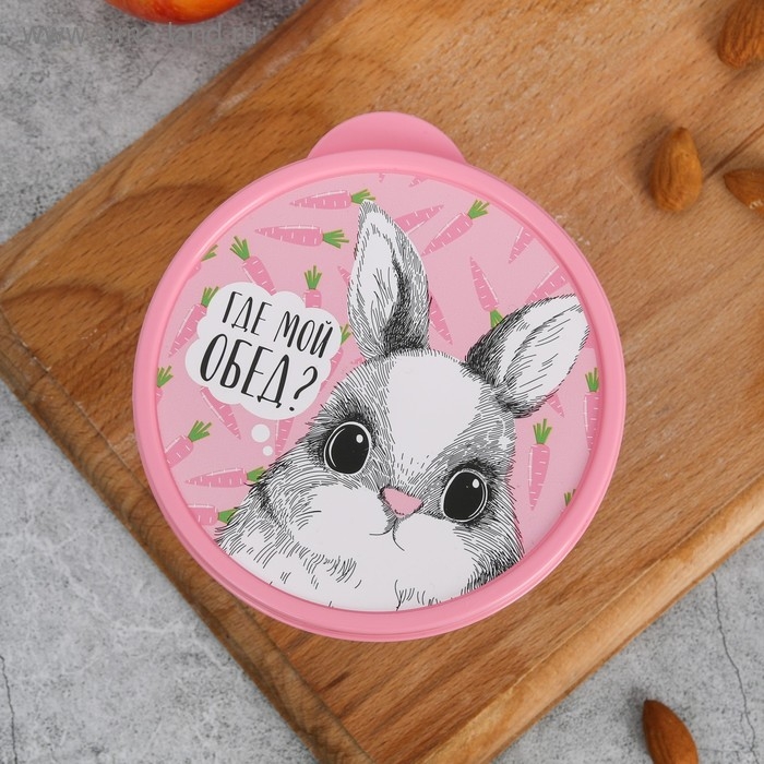 Ланч-бокс круглый FoodVibes «Где мой обед?», 500 мл