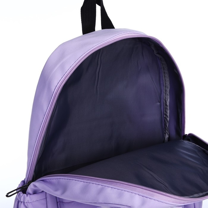 Рюкзак школьный из текстиля на молнии, 3 кармана, цвет сиреневый