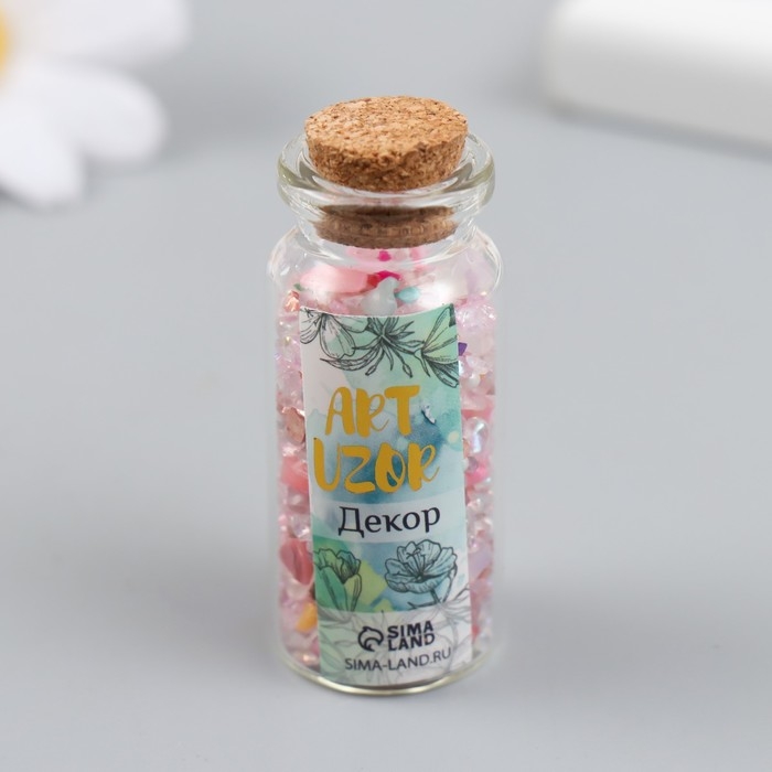 Декор для творчества в баночке Декор для творчества в баночке "Природный камень с перламутром - розовый" 20 гр 5х2,2х2,2 см 93694