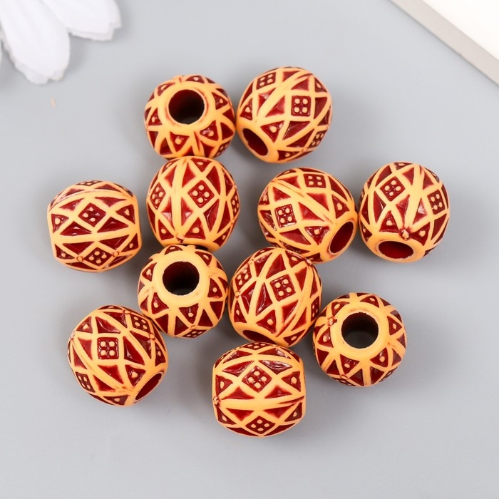 Бусины для творчества пластик Бусины для творчества пластик "Этно. Узоры" набор 20 гр 1,4х1,4х1,4 см